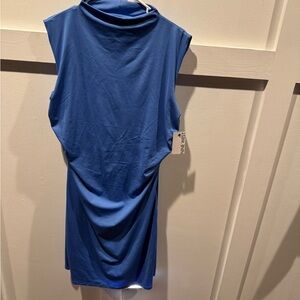 Nine West Blue Sleeveless Ruched Fitted Dress NWT size XL